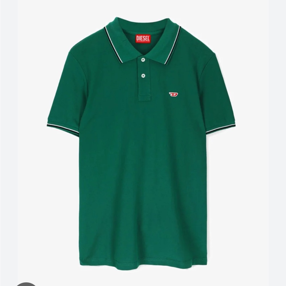 Men’s green Diesel polo shirt logo